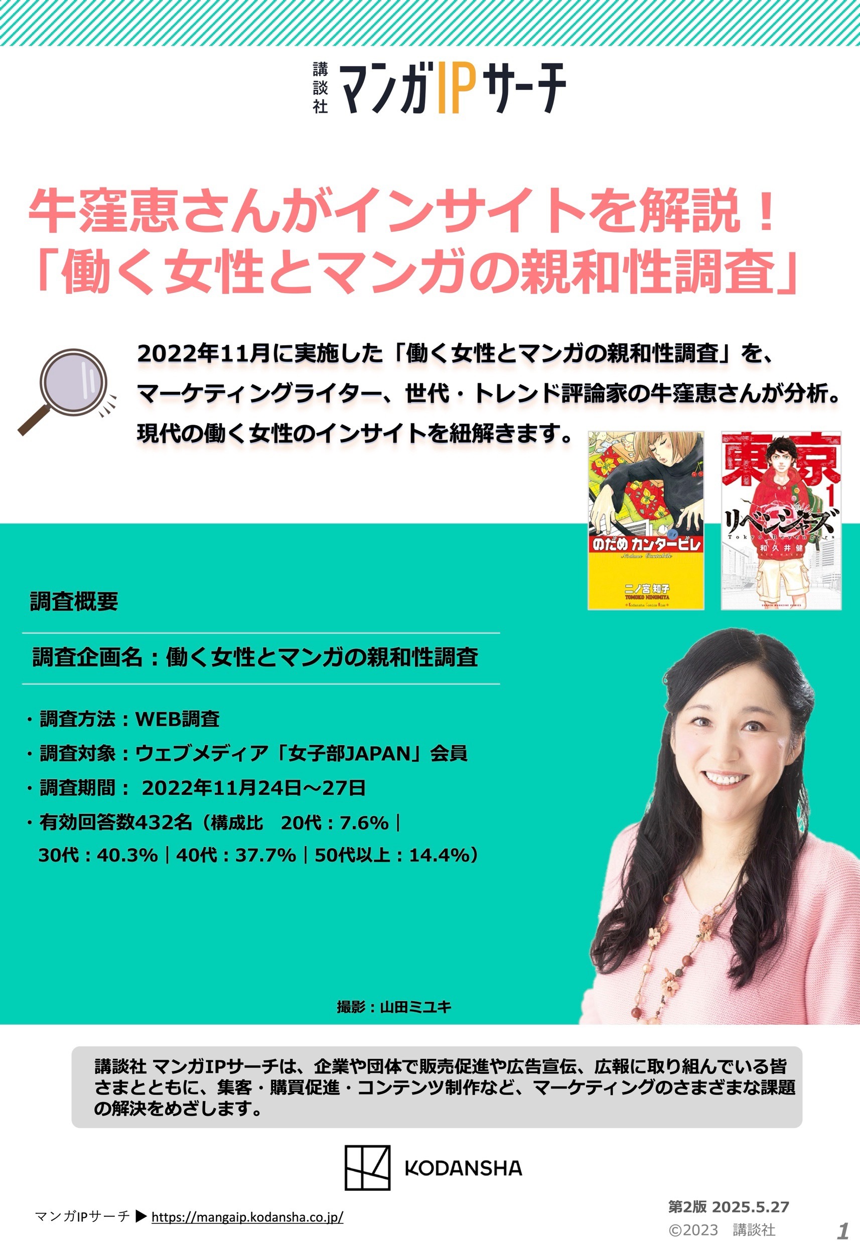 ⽜窪恵さんがインサイトを解説！ 「働く⼥性とマンガの親和性調査」