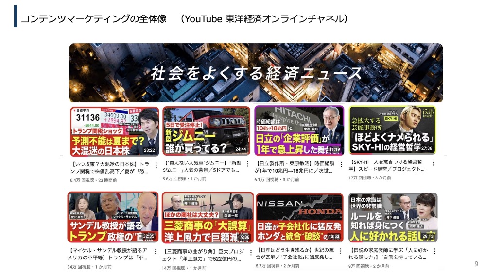 2024年にリニューアル後、全社を挙げて取り組んでいるYouTubeチャンネル「東洋経済オンラインチャンネル」
